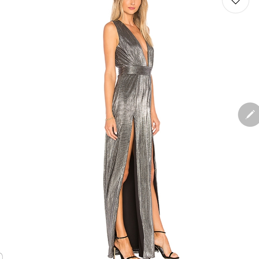 Lovers + Friends Silver gown- Naomi - Picture 2 of 3